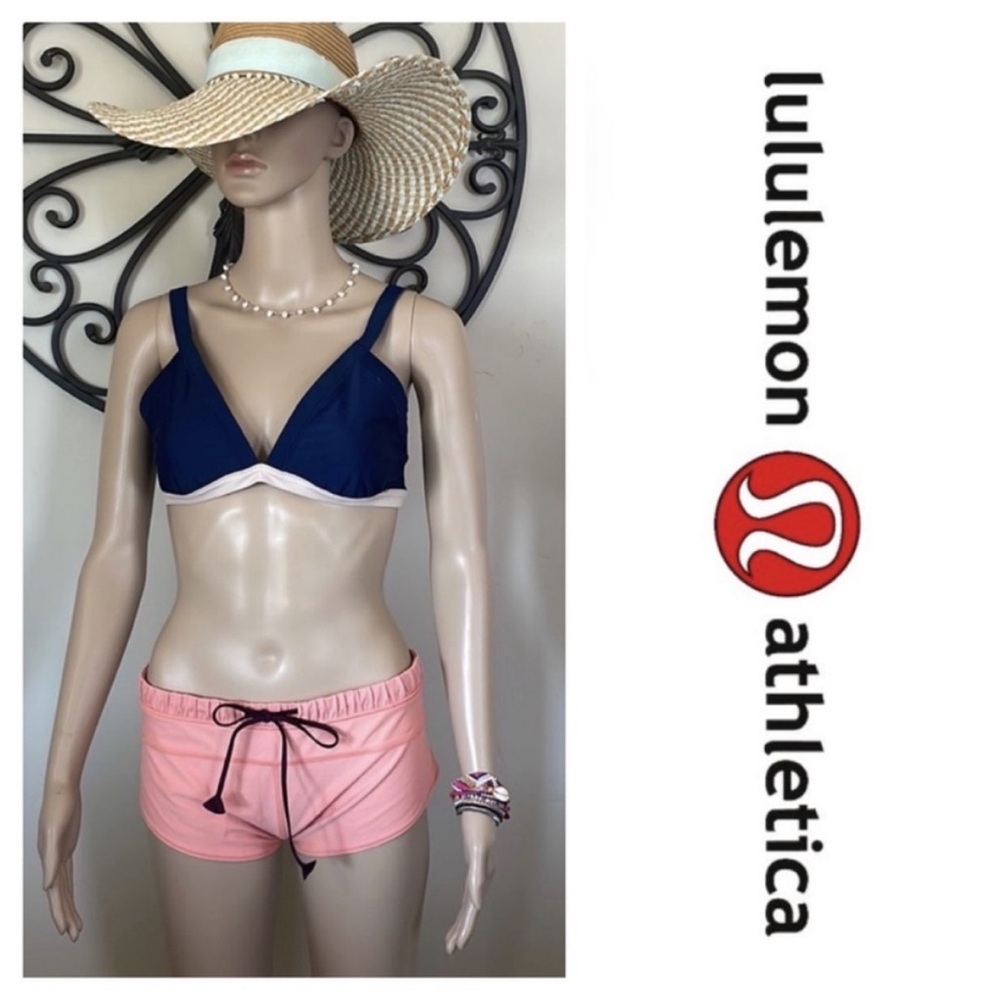 lululemon athletica Navy and Pink Bikini Set Size Small